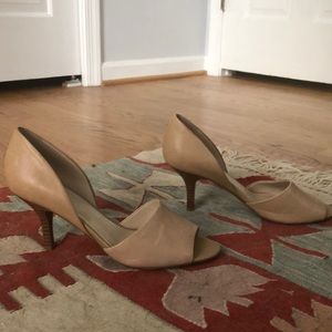 Nude leather heels